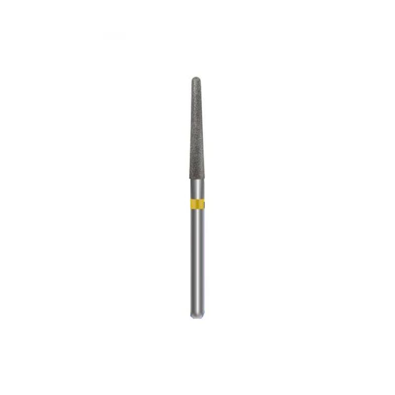 Diamond Bur Round End Taper Size #16 - XF 850 Length 10,0 mm Yellow Color