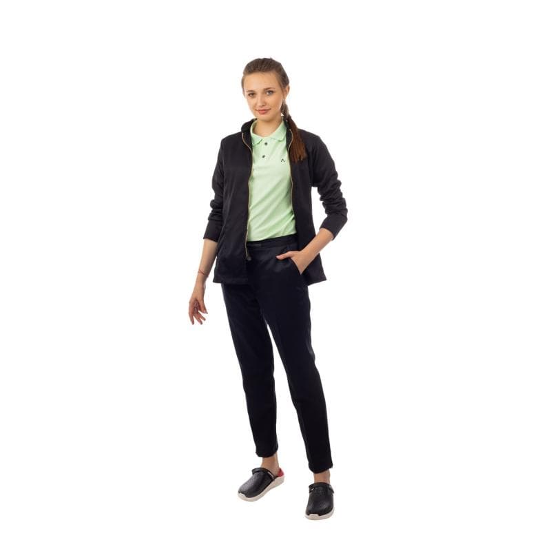 Esthetic Dental Coat Short Half Collar Long Sleeve Zipper Female Gabardine Small Black