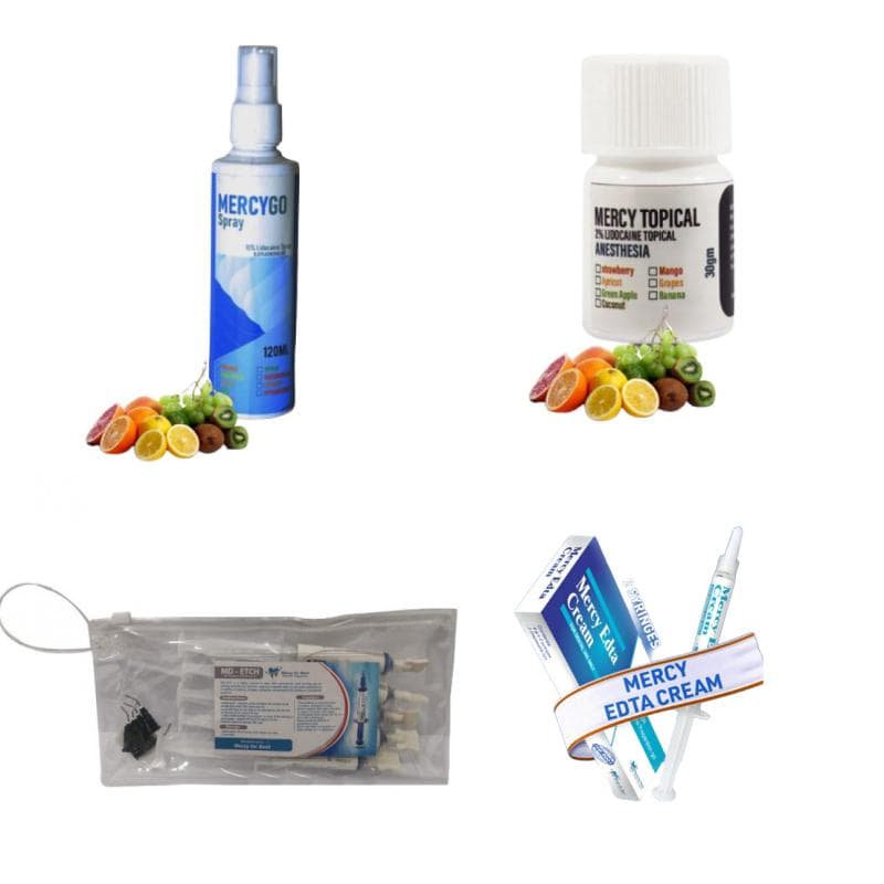 4 x Mercy Topical Gel + 4 x Mercy Topical 120 ml + Mercy Edta Cream 6 Gr + 2 x Md - Etch Kit