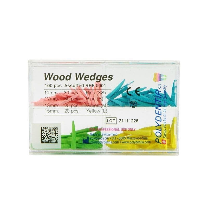 Polydentia Wood Wedges Assorted 100 Pcs