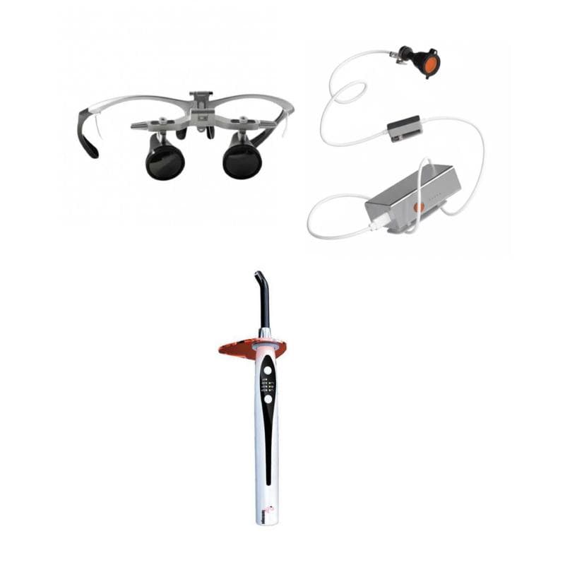 Brilliance Loupes Any Model And Color + Soft Touch Headlight + Flamingo Light Cure