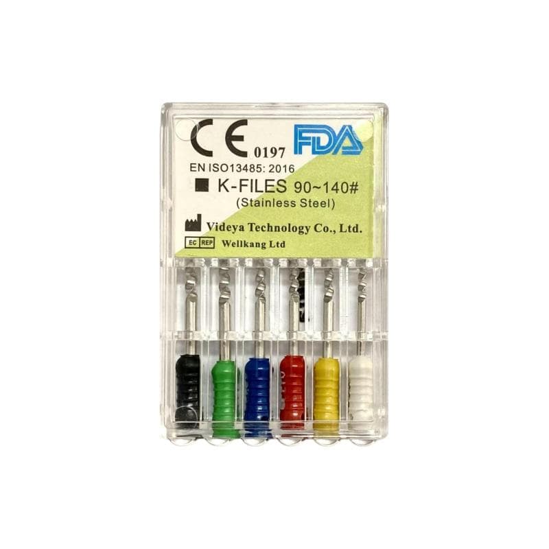 Videya Stainless Steel K-Files #90-140 - 25 mm