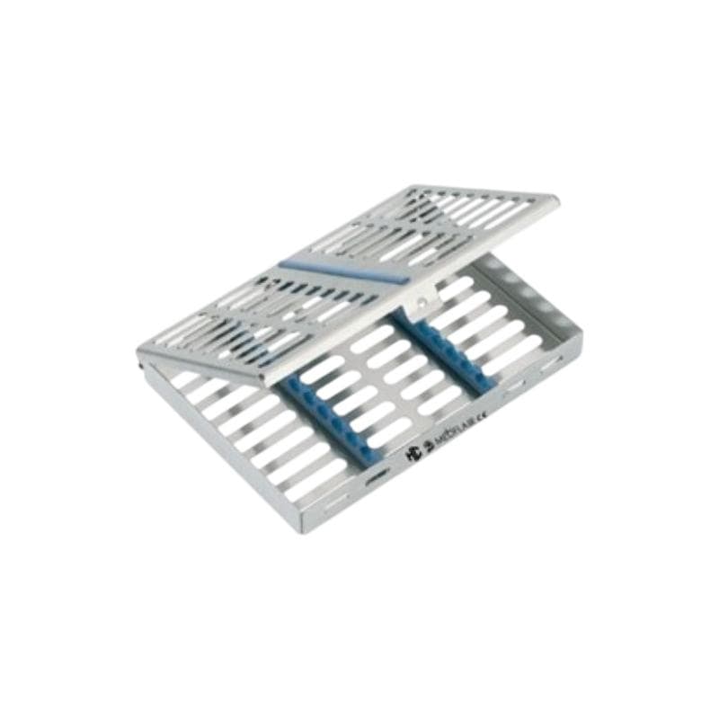 Cassette Metal 10 Instruments Silicone Supports Blue