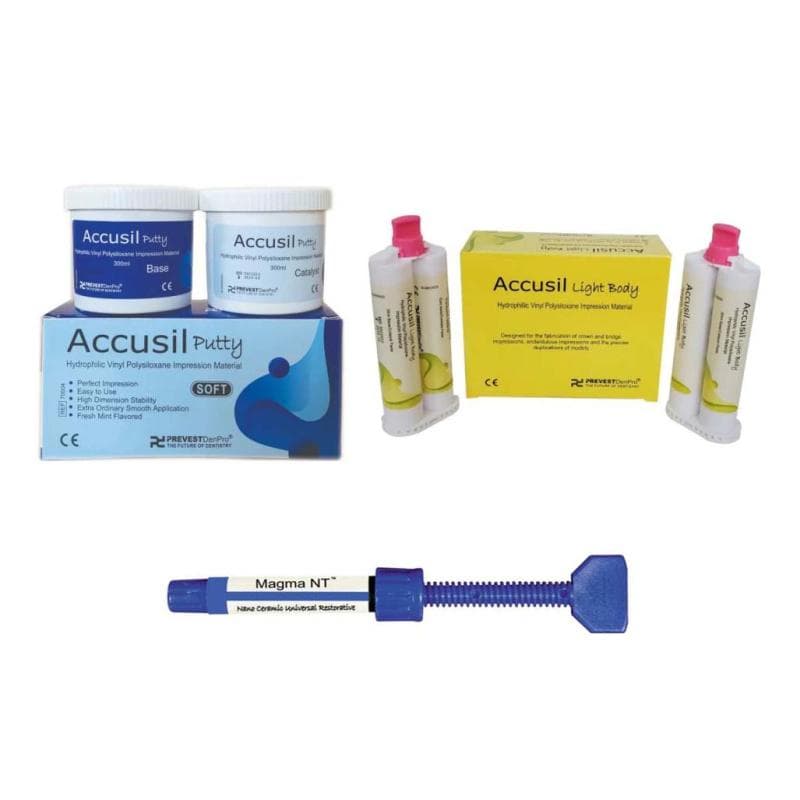 Accusil A-Silicone Putty + Accusil A-Silicone Light Body + Magma NT Syringe A3 Free