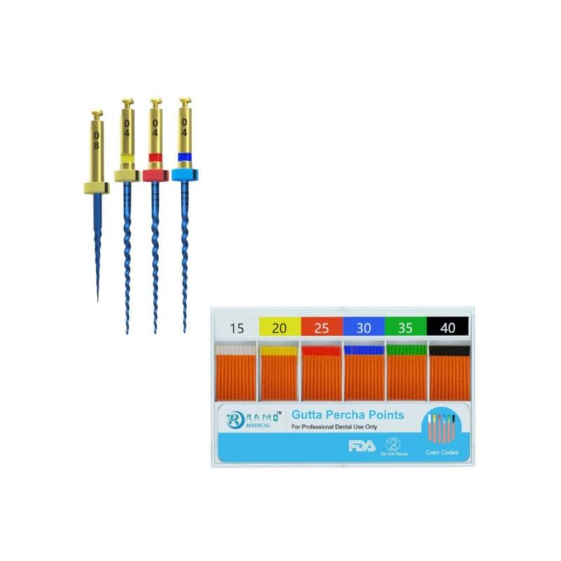 5 x Ramo RCS Blue 17-08 - 20-04 - 25-04 - 30-04 - 25 mm + 1 x Gutta Percha Free