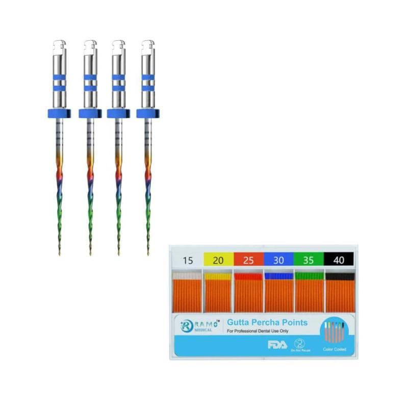 5 x Ramo Rainbow One Files #30-06 - 25 mm + 1 x Gutta Percha Free
