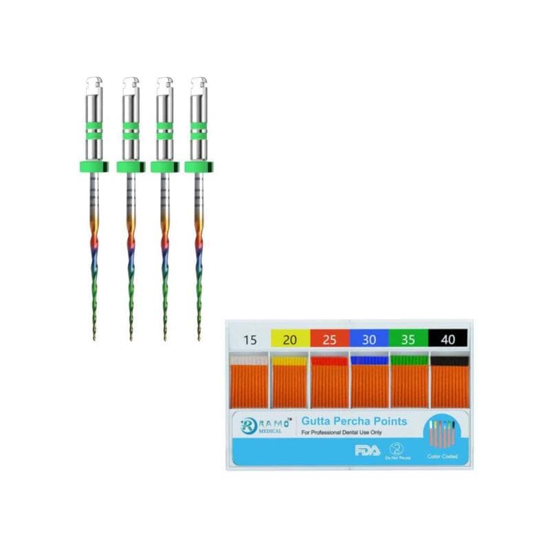 5 x Ramo Rainbow One Files #35-06 - 25 mm + 1 x Gutta Percha Free