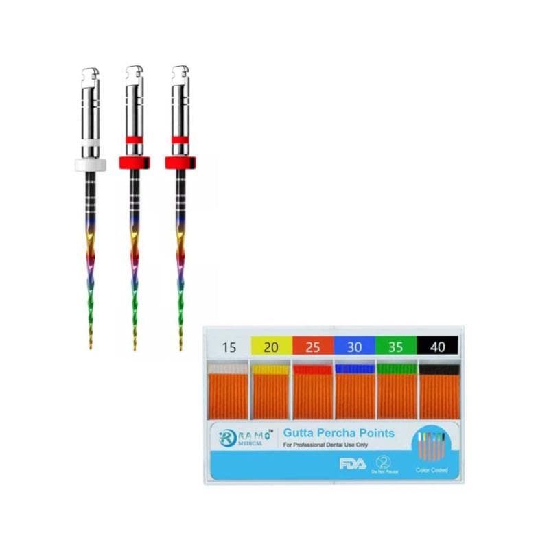 5 x Ramo Rainbow Ultra 15-04 - 2*25-04 - 25 mm + 1 x Gutta Percha Free