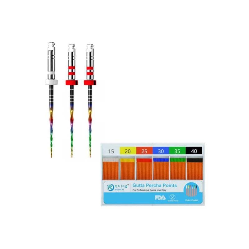 5 x Ramo Rainbow Ultra 15-04 - 2*25-06 - 25 mm + 1 x Gutta Percha Free