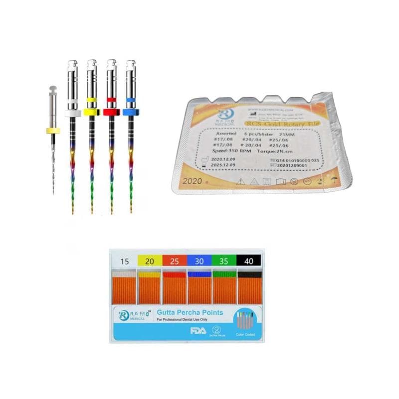 10 x Ramo Rainbow Ultra 15-04 - SX - 20-04 - 25-04 - 30-04 + 1 x Free Gutta Percha + 1 x RCS Gold Assorted