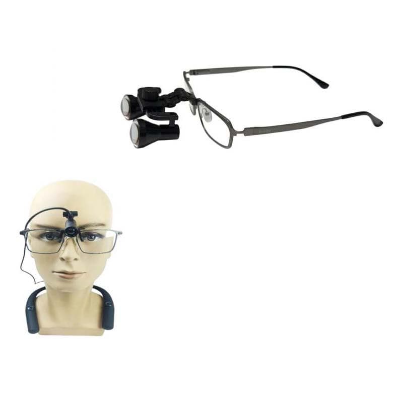 Burite Loupes 3.5x Custom Made Grey + Burite Loupes Neck Light Pro
