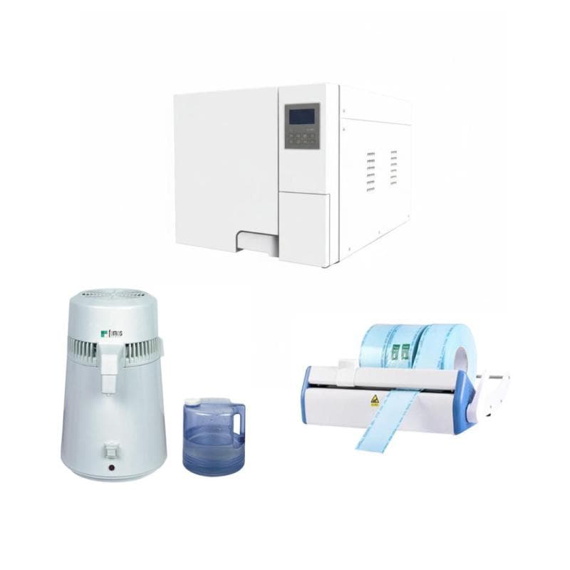 Fomos Autoclave Foster 18L + Fomos Aqua Water Distiller + Fomos Sealing Machine Foseal - 02A
