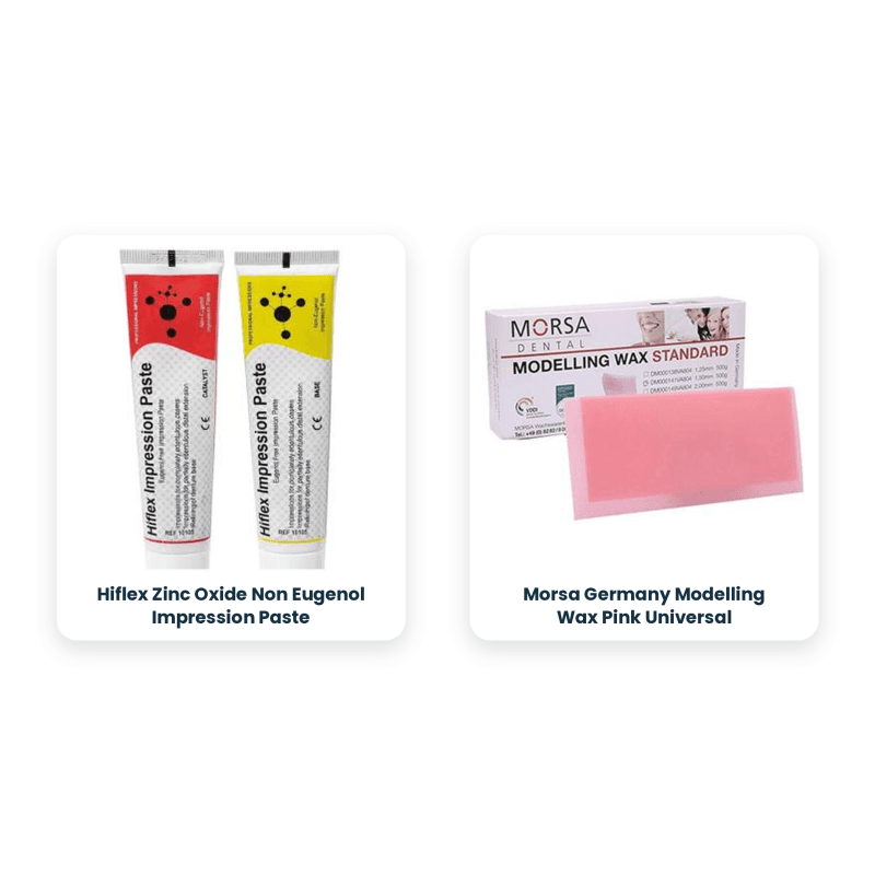Hiflex Zinc Oxide Non Eugenol Impression Paste + Morsa Germany Modelling Wax Pink Universal