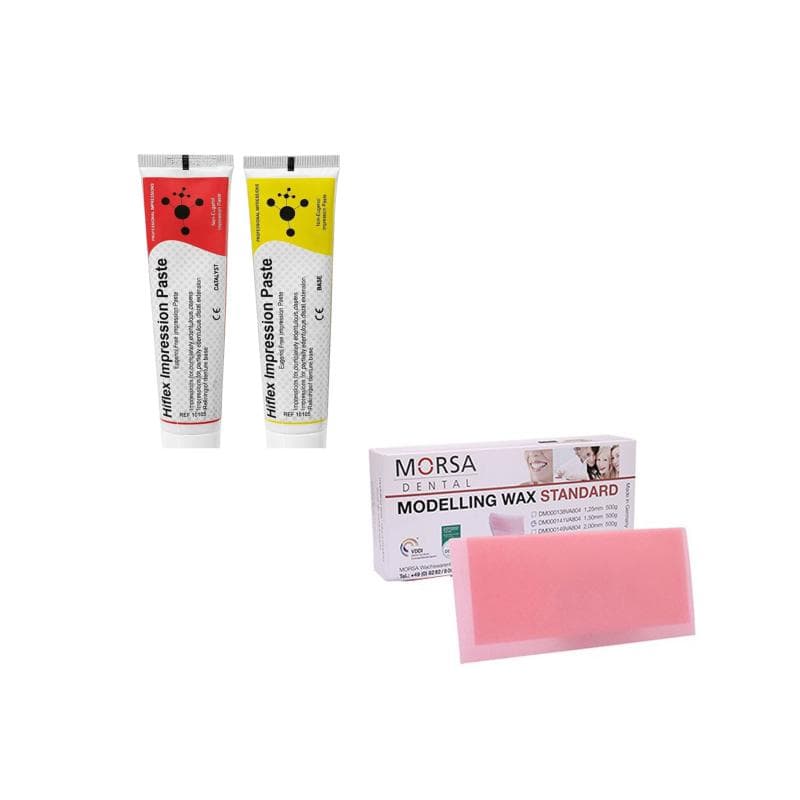 Hiflex Zinc Oxide Non Eugenol Impression Paste + Morsa Germany Modelling Wax Pink Universal
