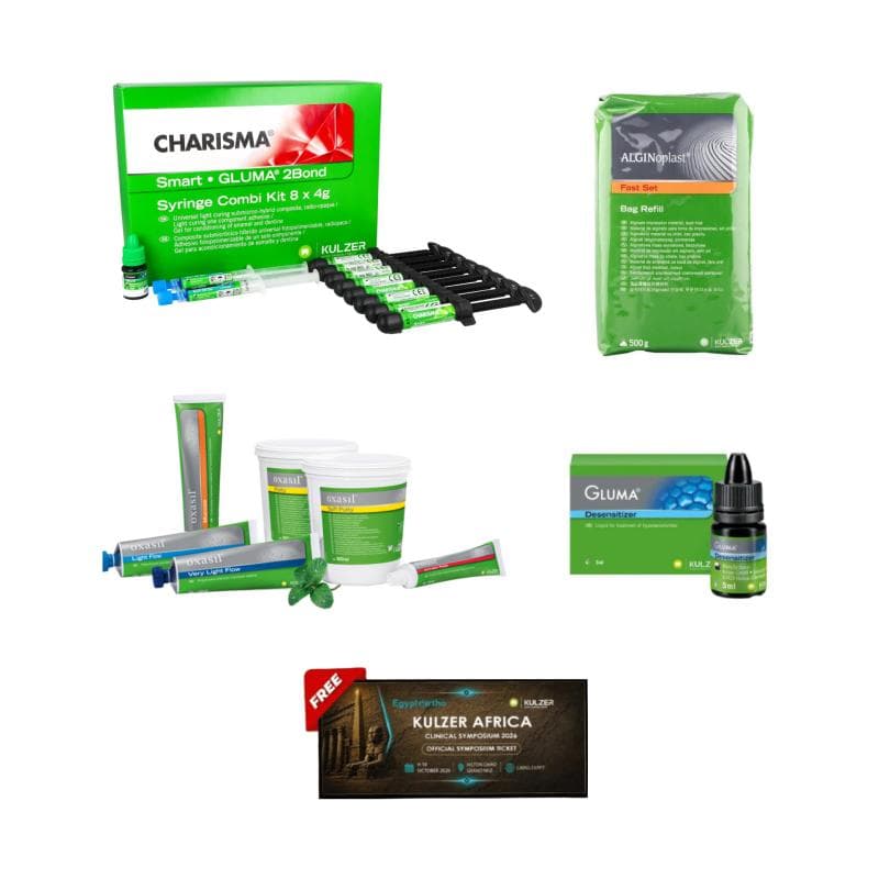 Charisma Smart 8 x 4 Gr-G2B Combi Kit + Oxasil Kit + 2 x Alginoplast 500 Gr + Gluma Desensitizer 5 ml + Symposium Ticket Free