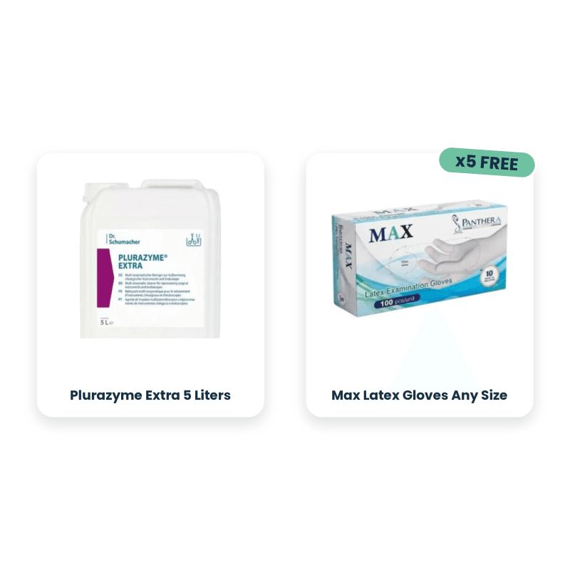 Plurazyme Extra 5 Liters + 5 x Max Latex Gloves Any Size Free