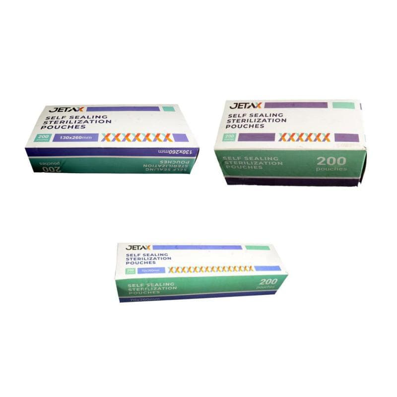 3 x Self Sealing Sterilization Pouches 5 x 13 cm + 7 x 26 cm + 13 x 26 cm