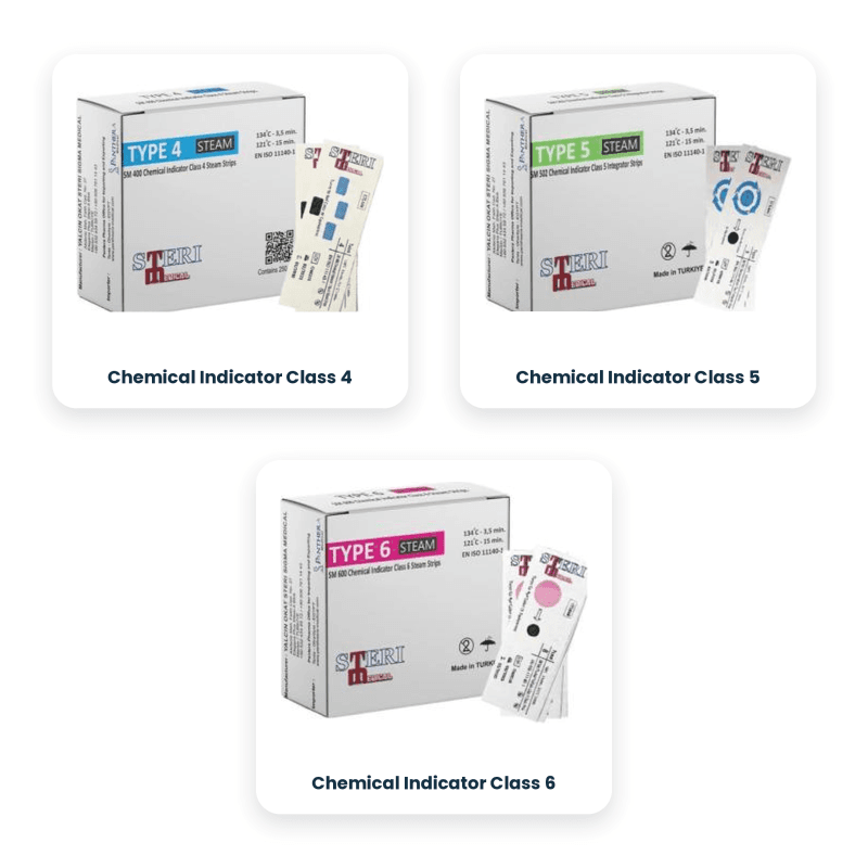 3 x Chemical Indicator Class 4 + 5 + 6