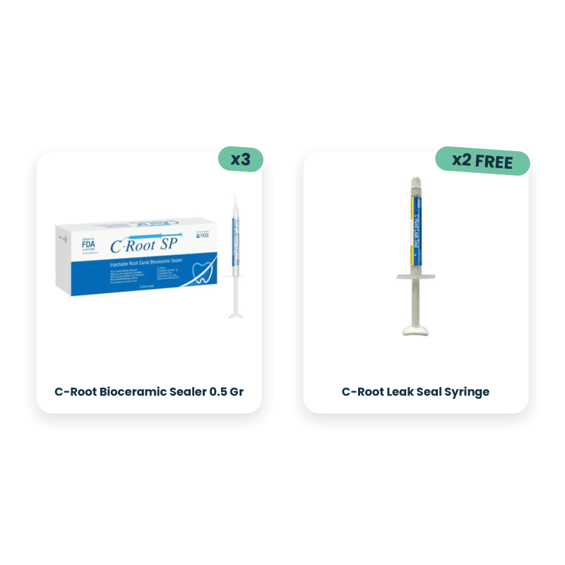 3 x C-root Bioceramic Sealer 0.5 Gr + 2 x C-Root Leak Seal Syringe Free