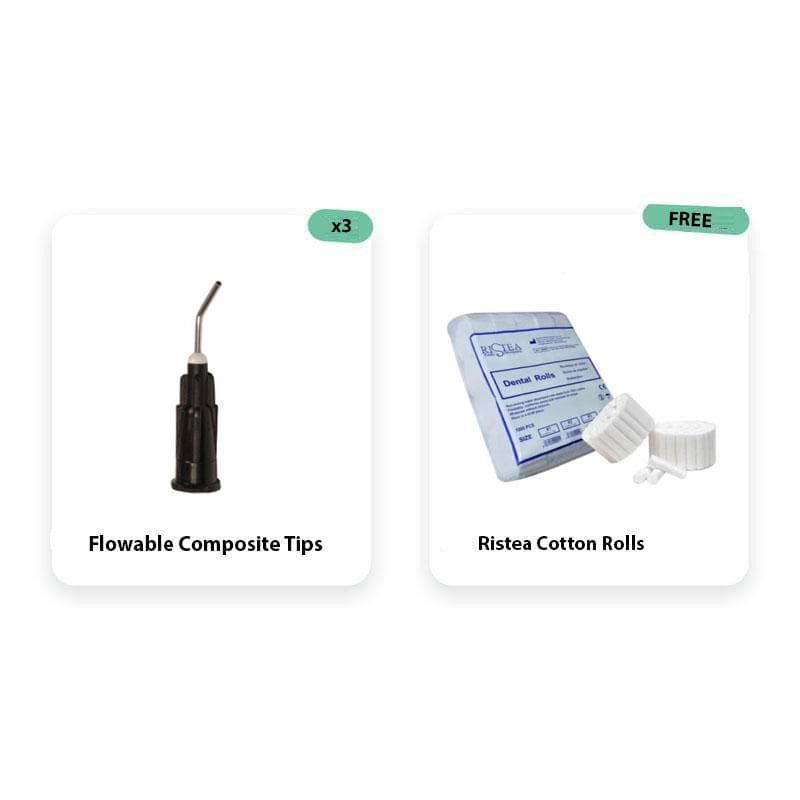 3 x Flowable Composite Tips + Ristea Cotton Rolls Free
