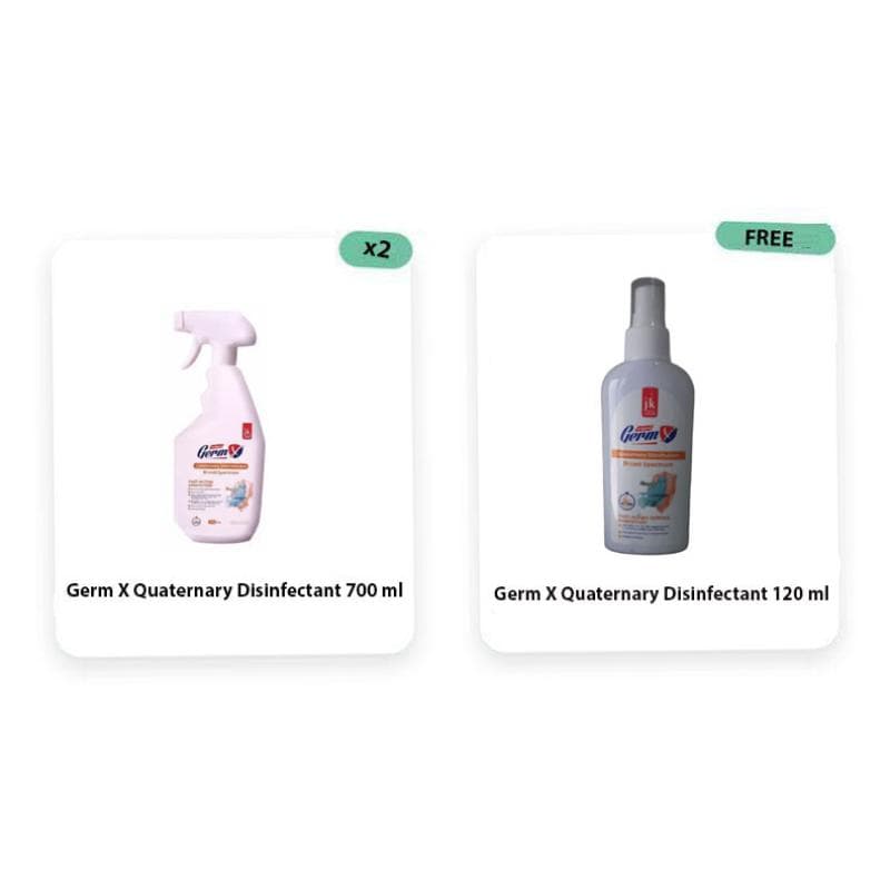 2 x Germ X Quaternary Disinfectant 700 ml + Germ X Quaternary Disinfectant 120 ml Free