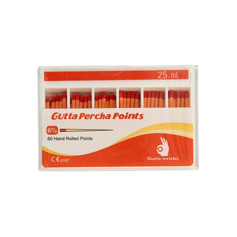 Sure Endo Gutta Percha Points #25 Taper 6%