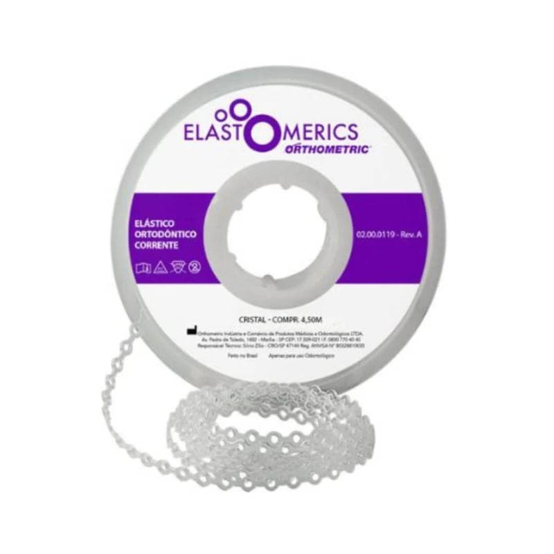 Elastomeric Chain Orthometric Short 4.5 Meter - Crystal