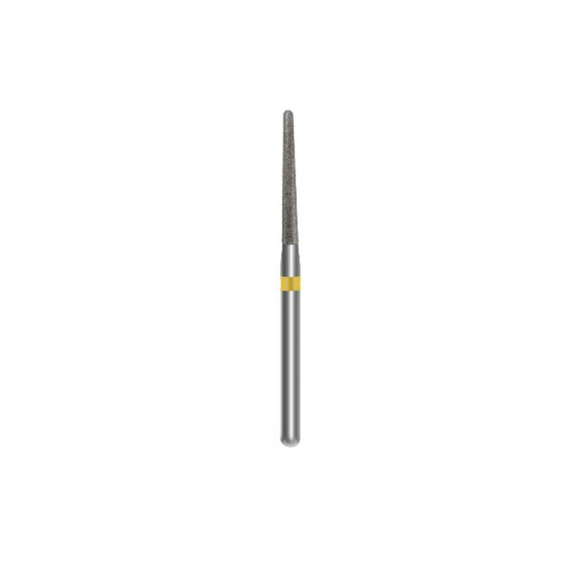 Diamond Bur Round End Taper Size #16 - XF 850 Length 10,0 mm Yellow Color