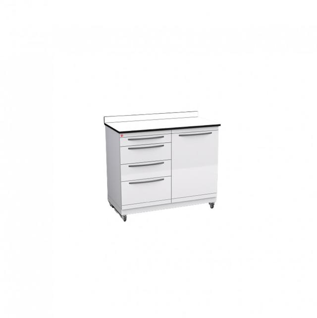 Al Yarmuk Mobile Treatment Cabinet With White Solid Phenolic Compact Top 12 mm Y-Mo121-Do50-C