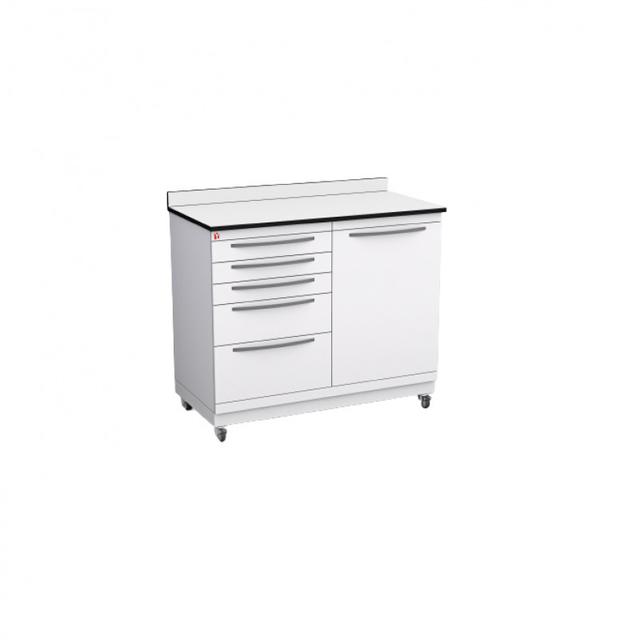 AL Yarmuk Mobile Treatment Cabinet With White Solid Phenolic Compact Top 12 mm Y-Mo311-Do50-C