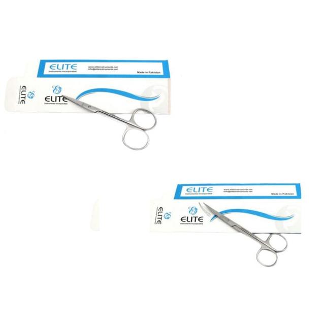 Surgical Scissors Iris Straight + Surgical Scissors Iris Curved
