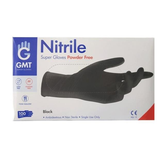 GMT Nitrile Gloves Large Black