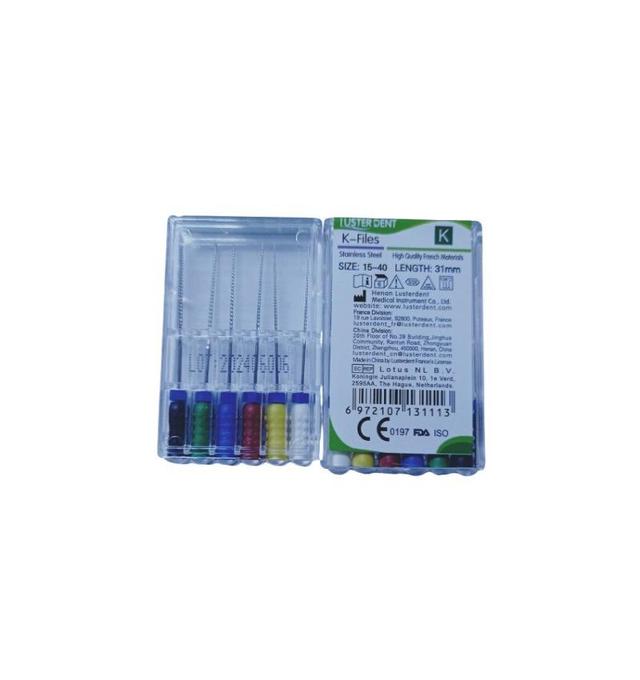 Luster Dent Stainless Steel K-Files #15-40 - 31 mm