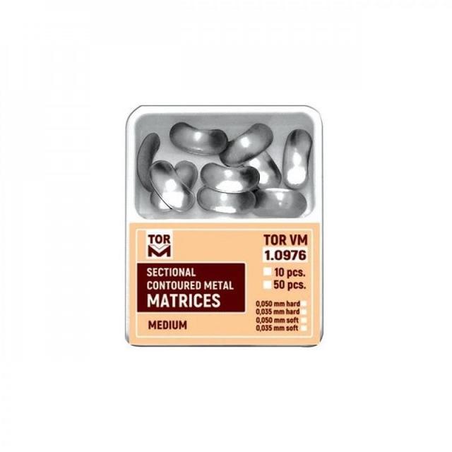Sectional Contoured Metal Matrices Medium 1.0976 - 50 Pcs