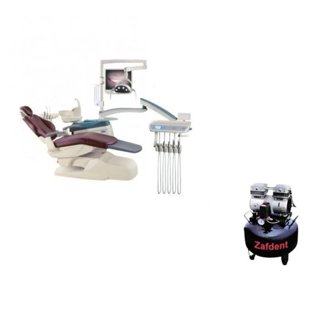 Zafdent Dental Unit A New + Zafdent Oil Free Air Compressor 32L - 840W