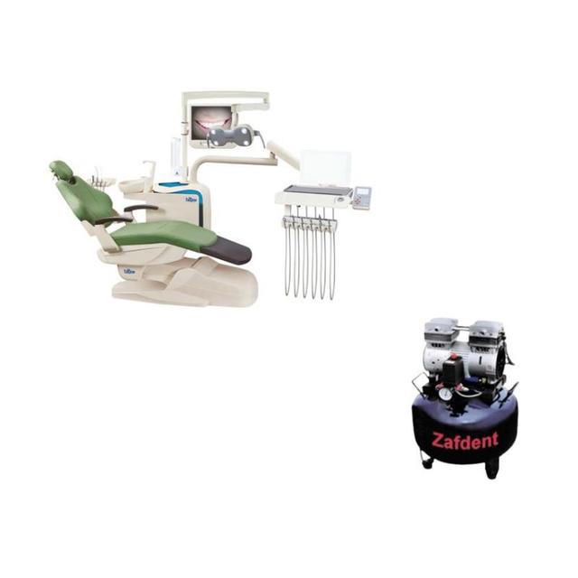 Zafdent Dental Unit Q2 + Zafdent Oil Free Air Compressor 32L - 840W