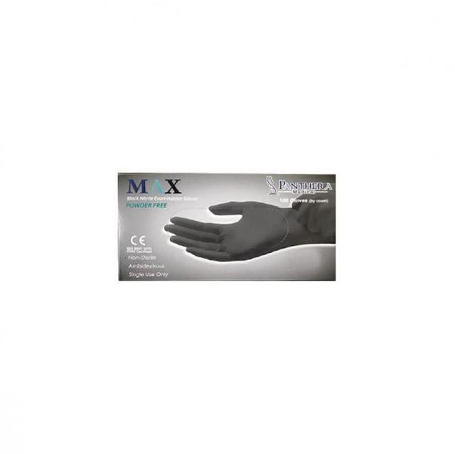Max Nitrile Gloves Powder Free Large Black