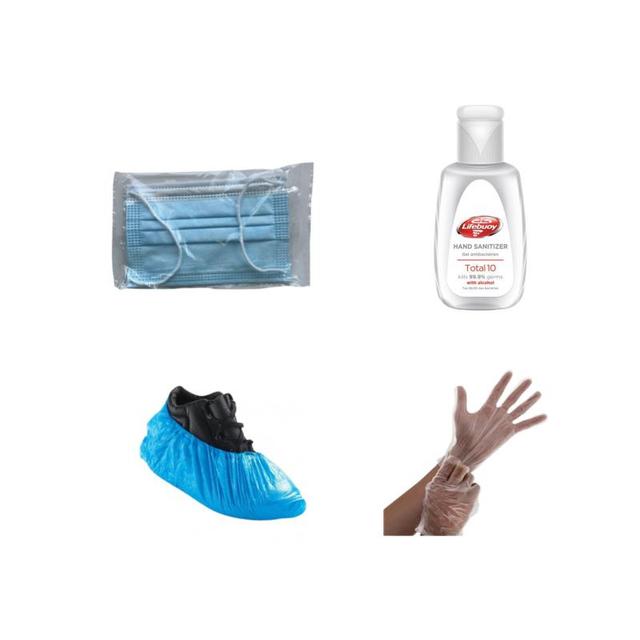 Kids Face Mask Melt Blown + Lifebuoy Hand Sanitizer 80 ml + Over Gloves Transparent + Over Shoes