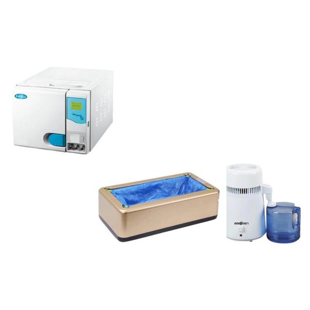 Autoclave Crystal Class B 18 L + Baioden Water Distiller + Overshoes Dispenser Care-30