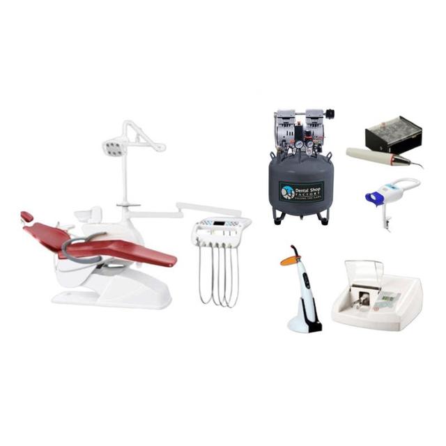 DS R9 Dental Unit + DS Air 850W Compressor 1.14 Hp 45 L Silent + Built In Scaler + Bleaching Device + Amalgamator + Light Cure