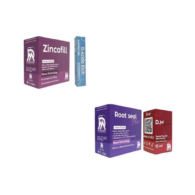 Zincofill 20 Gr + Rootseal 20 Gr + Acido Etch 5 ml + Dm Varnish