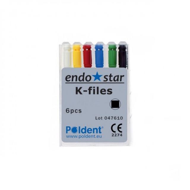 Endostar Long K-Files Stainless Steel #15-40 - 31 mm