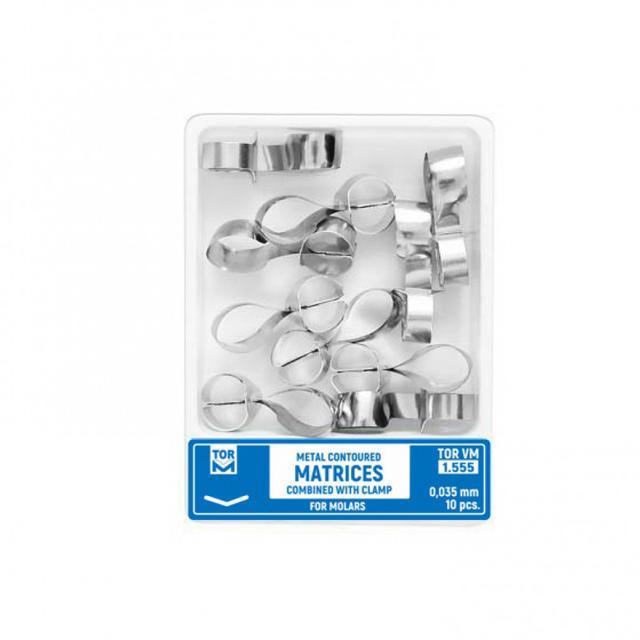 Metal Contoured Matrices For Molars Combined With Clamp 1.555