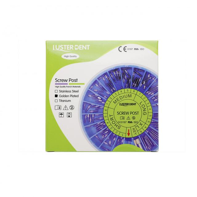 Screw Metal Posts Golden Plated Full Kit + 2 Keys