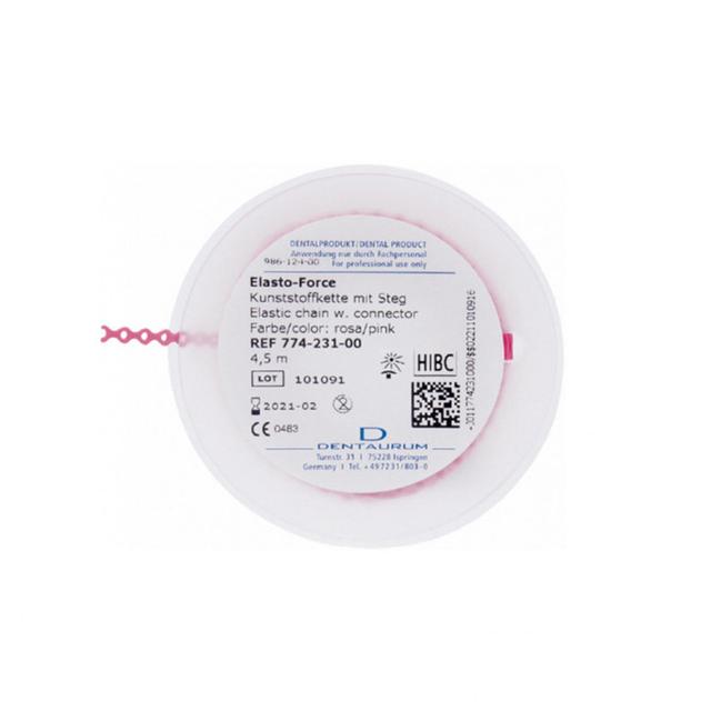 Dentaurum Elasto Force Plastic Chain With Short Connector Pink